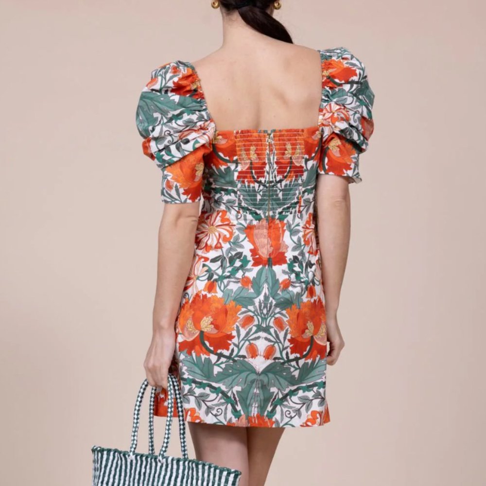 Cara Cara Kelly Dress XSmall  Egret Wild Blossoms - Picture 2 of 8